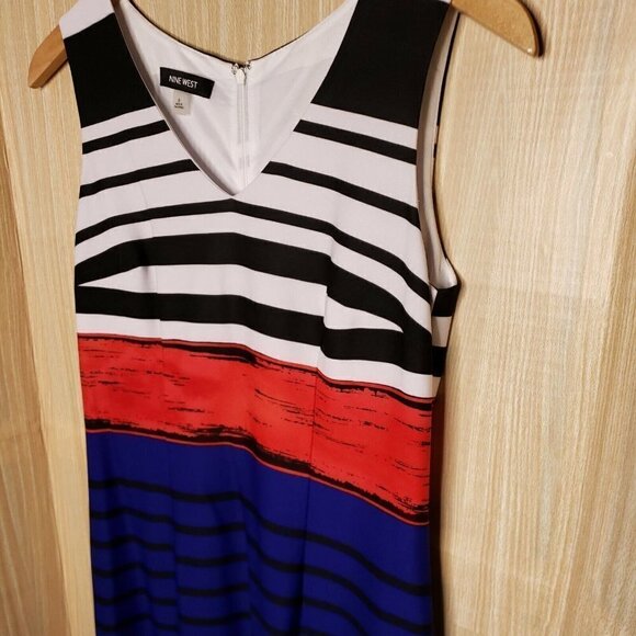 Nine West Womens Striped Sheath Dress 8 - Picture 3 of 6
